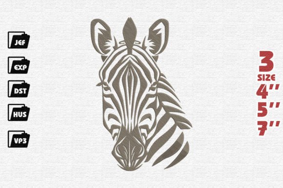 African Zebra Embroidery