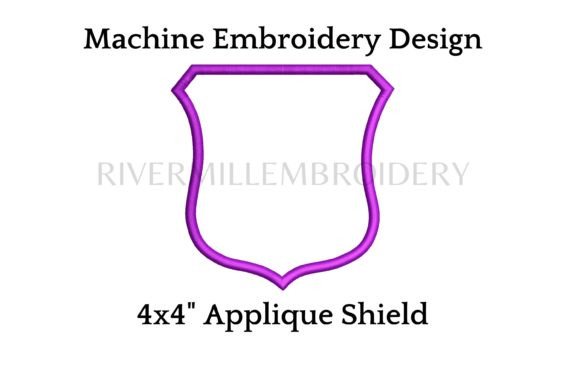 Applique Shield Embroidery Design