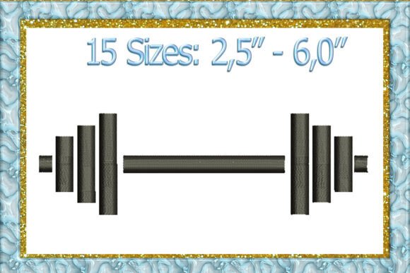Barbell Machine Embroidery Design