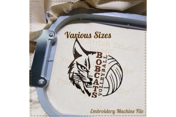 Bobcat Volleyball Embroidery Design