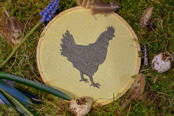 Chicken Silhouette Embroidery Design
