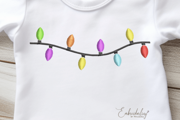 Christmas Lights Embroidery Design