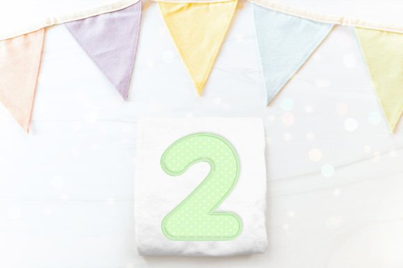 Cute Round Number 2 Applique Embroidery