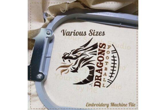 Dragon Football Embroidery Design