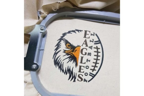 Eagle Football Team Embroidery Design