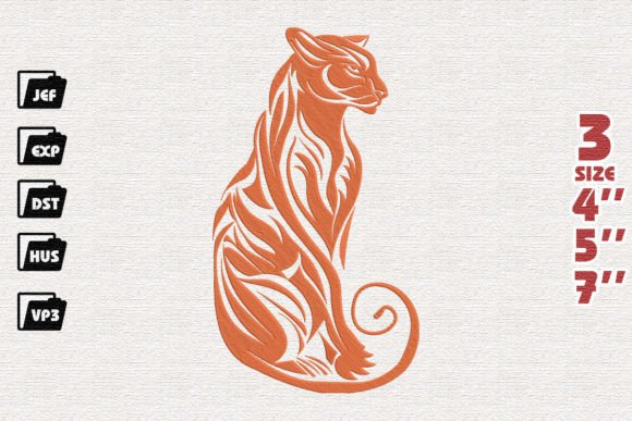 Elegant Panther Embroidery