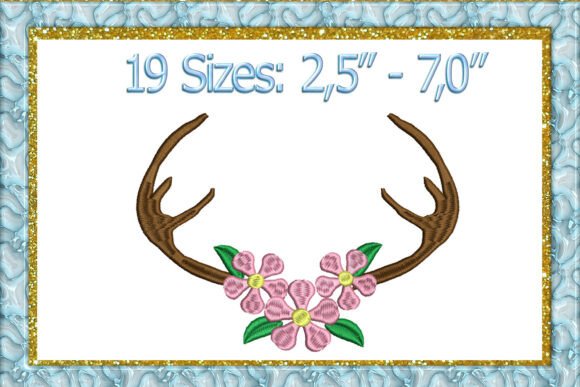 Floral Antler Embroidery Design
