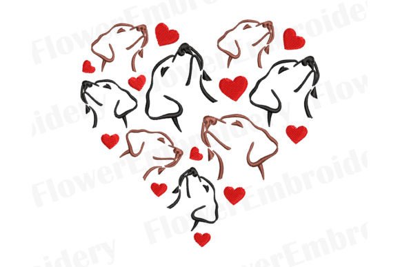 I Love Labrador Machine Embroidery