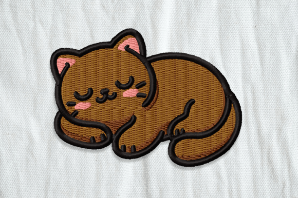 Sleeping Cat Embroidery Patch