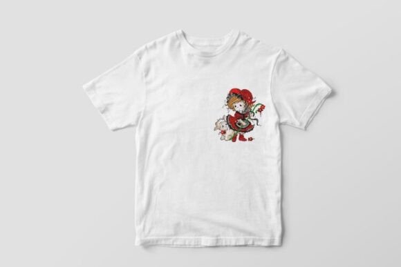 The Girl with the Sheep Embroidery Design