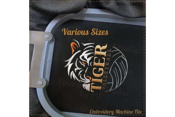 Tiger Volleyball Embroidery Design