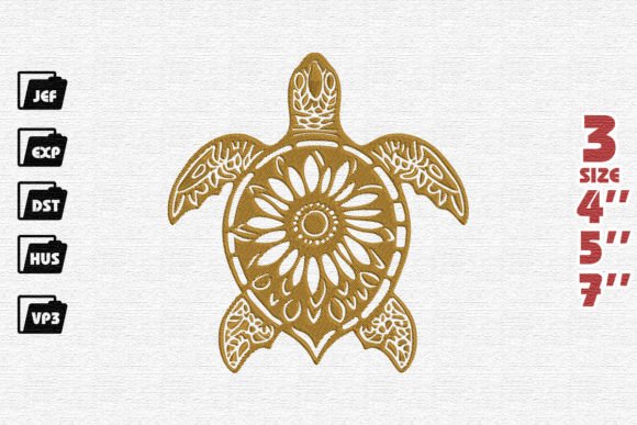 Turtle Mandala Embroidery