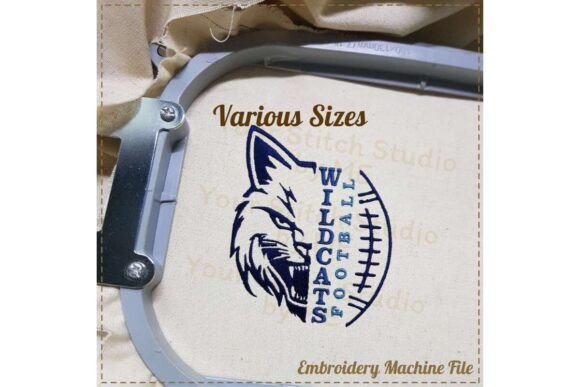 Wildcat Football Embroidery Design