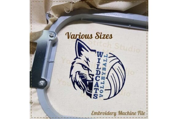 Wildcat Volleyball Embroidery Design