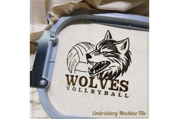 Wolves Volleyball Embroidery Design